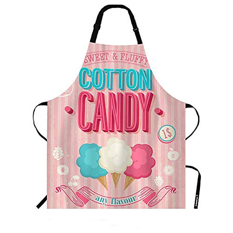 WONDERTIFY Cartoon Candy Apron,Sweet and Colorful Candy Pink Background Bib Apron with Adjustable Neck for Men Women,Suitable for Home Kitchen Cooking Waitress Chef Grill Bistro Baking Apron - Image 1